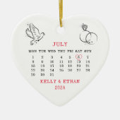 ハートカレンダー結婚2024年 セラミックオーナメント (正面)