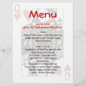 ハートカードカスタムな結婚式メニューの女王 メニュー (正面)