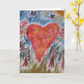 ハートカード カード (黄色い花)