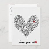 ハートカード、バレンタインのカード シーズンポストカード (正面/裏面)