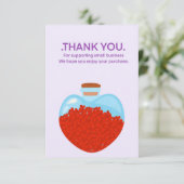 ハートガラスのjarカー感謝していド、お客様 エンクロージャーカード (スタンド正面)