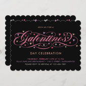 ハートガレンティーンズデイお祝い 招待状 (正面/裏面)