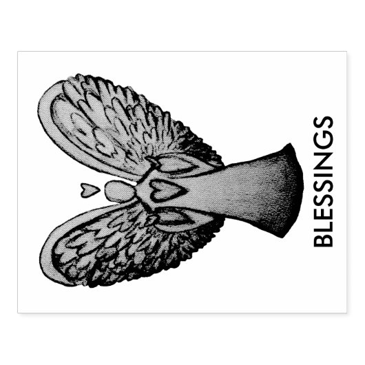 ハートガーディアンジェルカスタムゴムスタンプアート ラバースタンプ (インプリント)