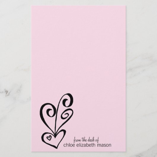 ハートガーリードードル文具 便箋 (正面)