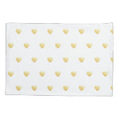 ハートガーリー金ゴールドフェイクフォイル赤パターン 枕カバー (裏面)