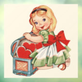 ハートガールチャイルドレトロかわいい子ども ウィンドウサイン (シート3)