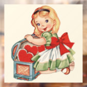 ハートガールチャイルドレトロかわいい子ども ウィンドウサイン (シート2)