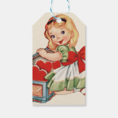 ハートガールチャイルドレトロかわいい子ども ギフトタグ (裏面)