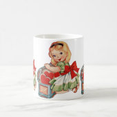 ハートガールチャイルドレトロかわいい子ども コーヒーマグカップ (中央)