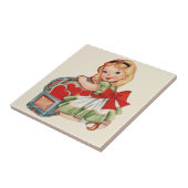 ハートガールチャイルドレトロかわいい子ども タイル (側面)