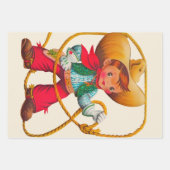 ハートガールチャイルドレトロかわいい子ども ラッピングペーパーシート (正面2)