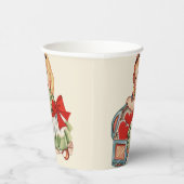 ハートガールチャイルドレトロかわいい子ども 紙コップ (右)