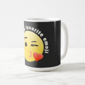 ハートキスをする絵文字 コーヒーマグカップ (正面右)