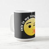 ハートキスをする絵文字 コーヒーマグカップ (正面左)