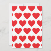 ハートキッズ1日目の誕生日パーティーピンクと赤 招待状 (裏面)