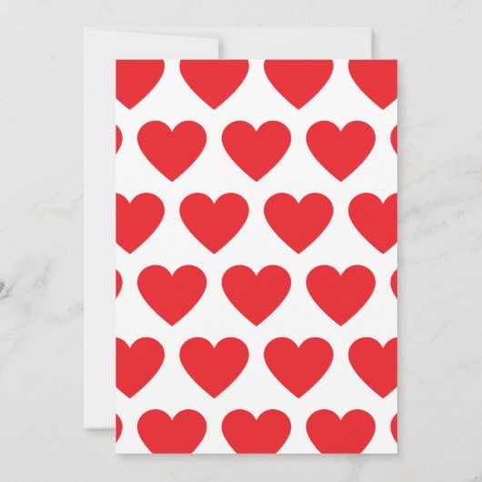 ハートキッズ1日目の誕生日パーティーピンクと赤 招待状 (裏面)