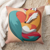 ハートキツネ母の日 クッション (ブランケット)