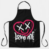 ハートキャラクターと死眼とスマイル散布 エプロン (正面)