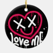 ハートキャラクターと死眼とスマイル散布 セラミックオーナメント (裏面)