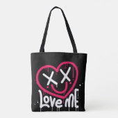 ハートキャラクターと死眼とスマイル散布 トートバッグ (裏面)