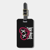 ハートキャラクターと死眼とスマイル散布 ラゲッジタグ (正面縦)