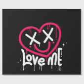 ハートキャラクターと死眼とスマイル散布 ラッピングペーパー (フラット)