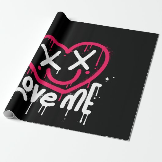 ハートキャラクターと死眼とスマイル散布 ラッピングペーパー (アンロールド)