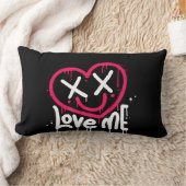 ハートキャラクターと死眼とスマイル散布 ランバークッション (ブランケット)