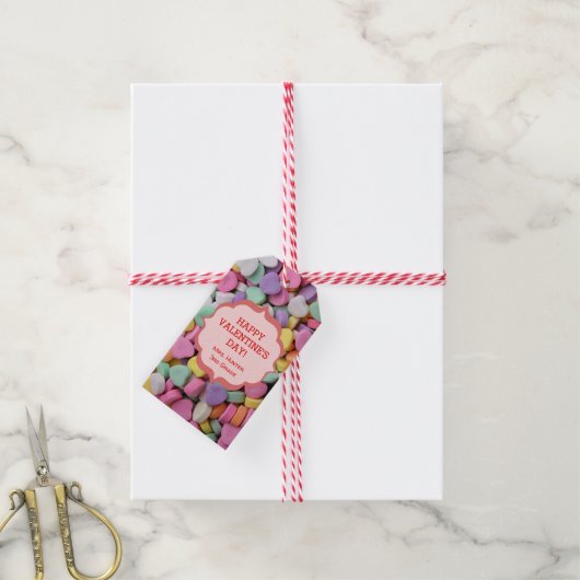 ハートキャンディバレンタインの贈り物ラベル ギフトタグ (より糸付き)