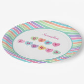 ハートキャンディ赤ちゃんシャワー ペーパープレート (アングル)