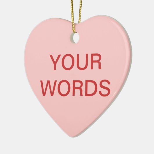 ハートキャンディ – 独自の気持ちを作成 セラミックオーナメント (左)