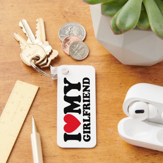 ハートキーチェーンの彼女が大好き キーホルダー (デスク)