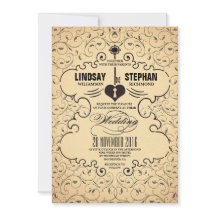 ハートキー ヴィンテージ ウェディング 招待状