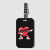 ハートギフトおもしろいバレンタインデー ラゲッジタグ (正面縦)