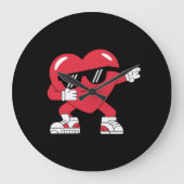 ハートギフトおもしろいバレンタインデー ラージ壁時計 (正面)