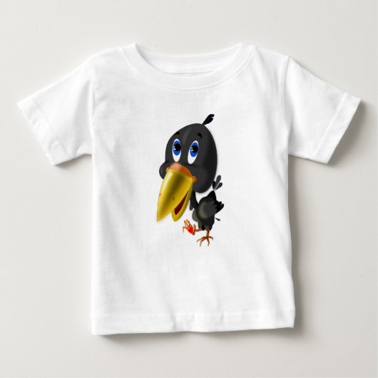 ハートギフトおもしろいベビーTシャツ付き鳥 ベビーTシャツ (正面)