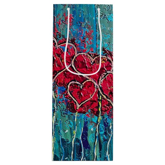 ハートギフトワインバッグ ワインギフトバッグ (正面)