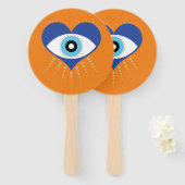 ハートギリシャの悪い目 ハンドファン (正面&裏面)