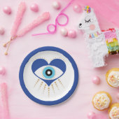 ハートギリシャの悪い目 ペーパープレート (パーティー)