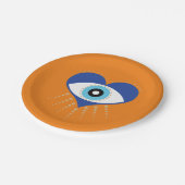 ハートギリシャの悪い目 ペーパープレート (アングル)