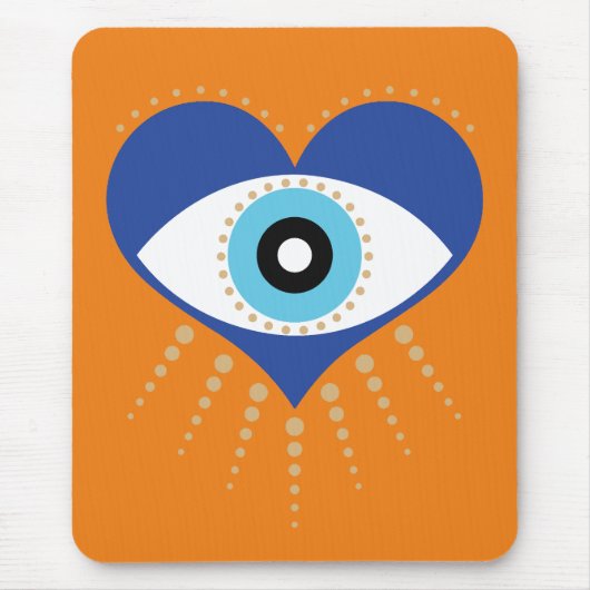 ハートギリシャの悪い目 マウスパッド (正面)