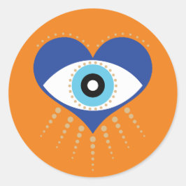 ハートギリシャの悪い目 ラウンドシール