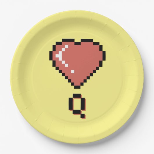 ハートクイーンの黒い輪郭 ペーパープレート (正面)
