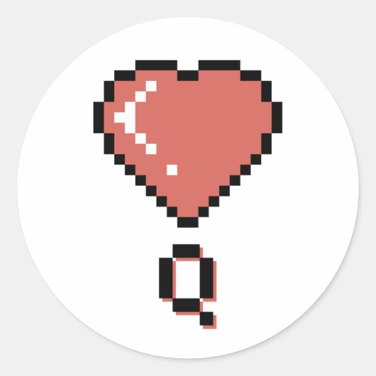 ハートクイーンの黒い輪郭 ラウンドシール (正面)