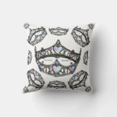 ハートクイーンズシルバークラウンティアラスホワイト枕 クッション (裏面)