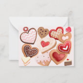 ハートクッキークラスルームValentines Kids ノートカード (正面)