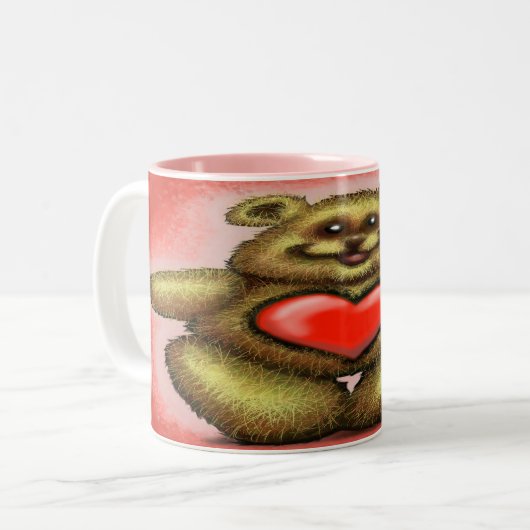 ハートクマ二音コーヒーマグ ツートーンマグカップ (正面左)