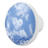 ハートクラウドスカイかわいいおもしろいブモダンルー名前をカスタムする セラミックノブ (右)