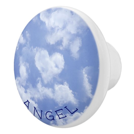 ハートクラウドスカイかわいいおもしろいブモダンルー名前をカスタムする セラミックノブ (右)