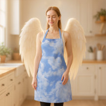 ハートクラウドスカイフォトテクスチャパステルブルー&ホワイト